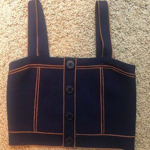 Sandro Knit Top with Large Straps